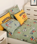 Football Mania Organic Bedsheet Set Super King Flat Sheet